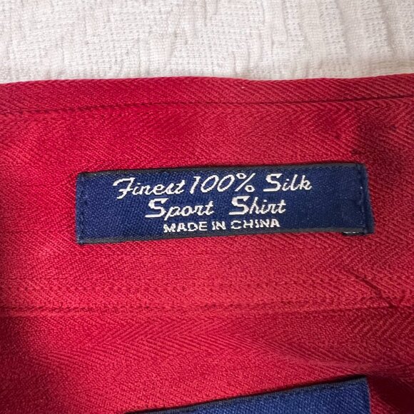 Paul Fredrick Sport Shirt 100% Silk Button Up Men's Large Red EUC - Picture 4 of 5